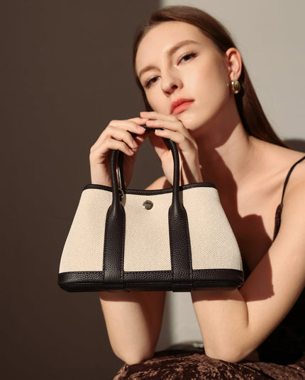 Carefree Canvas and Leather Top Handle Bag-3