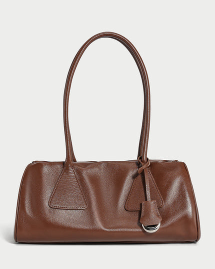 Classic Baguette Leather Shoulder Bag-5
