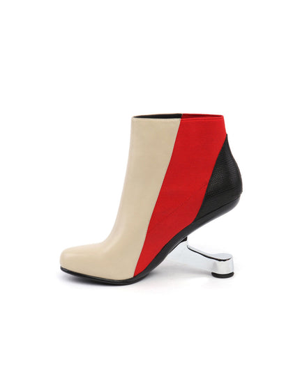 Color Block Leather Ankle Boots-3