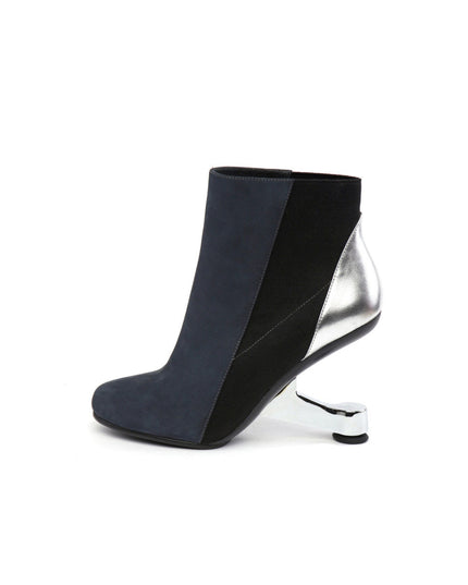 Color Block Leather Ankle Boots-6