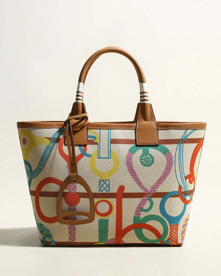 Colorful Abstract Top Handle Bag-3