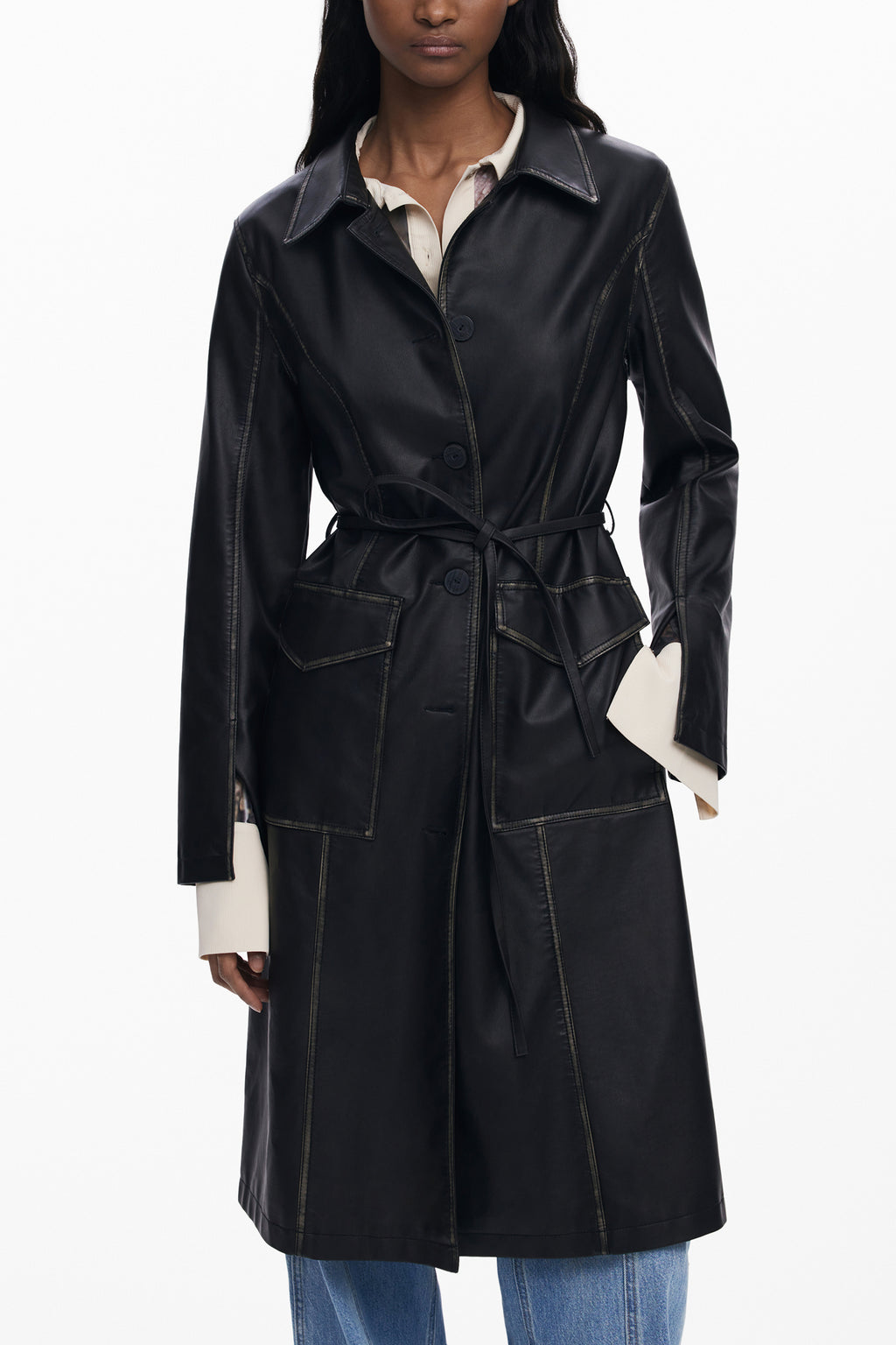 DESIGUAL WOMEN'S BLACK COAT-0