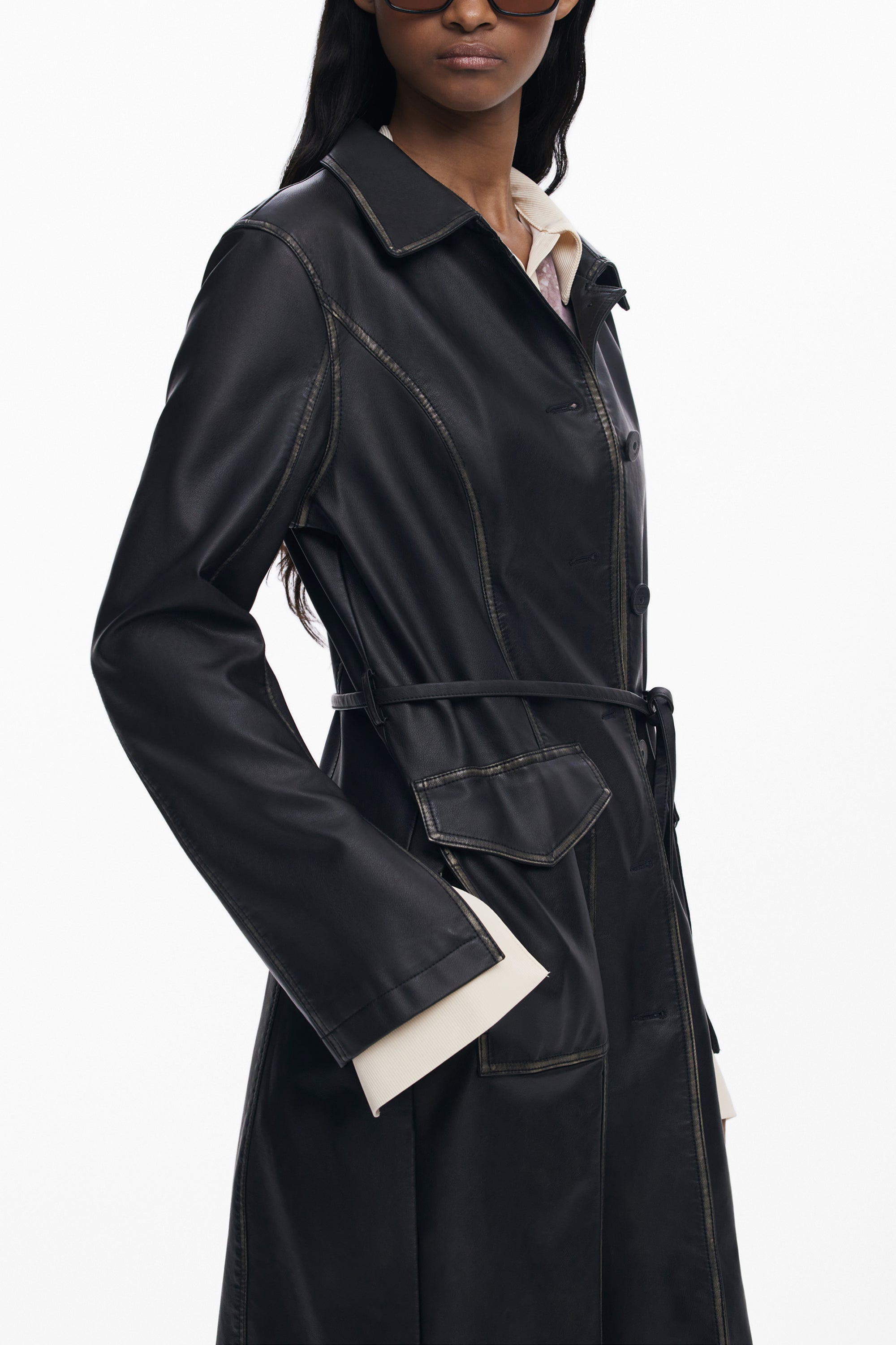 DESIGUAL WOMEN'S BLACK COAT-1