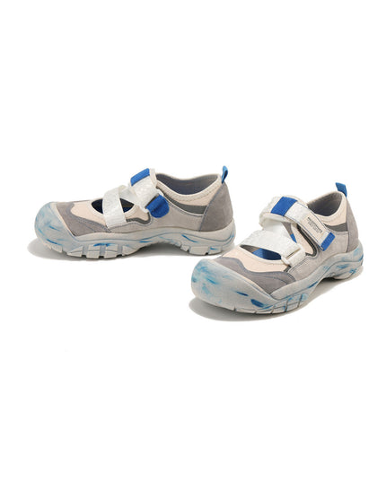 Distressed Velcro Strap Sneakers-2
