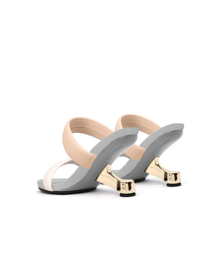 Double Strap Pivot Heel Sandals-4
