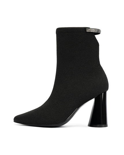 Elegant Pointed Toe Block Heel Ankle Boots-0