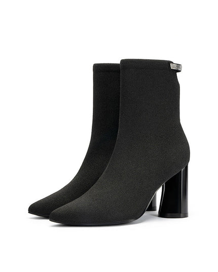 Elegant Pointed Toe Block Heel Ankle Boots-1