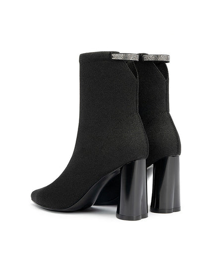 Elegant Pointed Toe Block Heel Ankle Boots-2