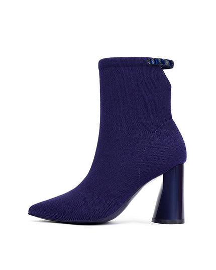 Elegant Pointed Toe Block Heel Ankle Boots-6