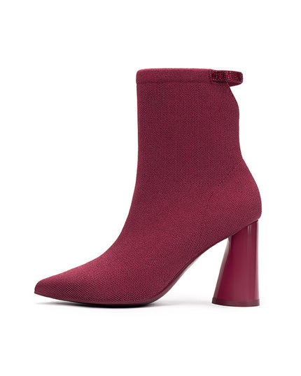 Elegant Pointed Toe Block Heel Ankle Boots-7