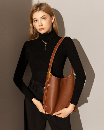 Essential Leather Bucket Bag-6