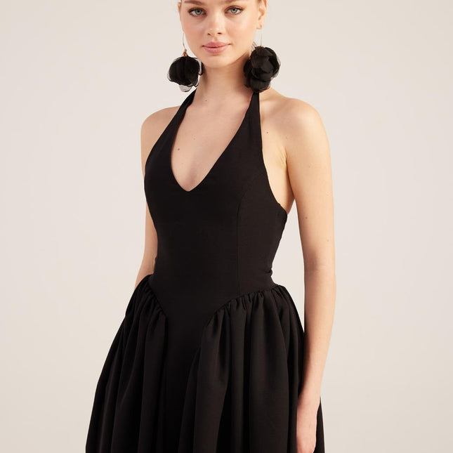 Ophelia Black Princess Style Maxi Dress-0