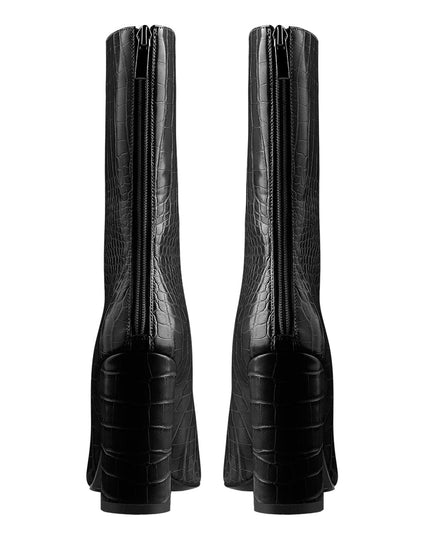 Faux Animal Leather Boots-2