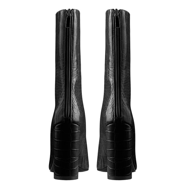 Faux Animal Leather Boots-2
