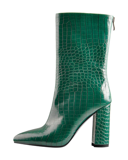 Faux Animal Leather Boots-4