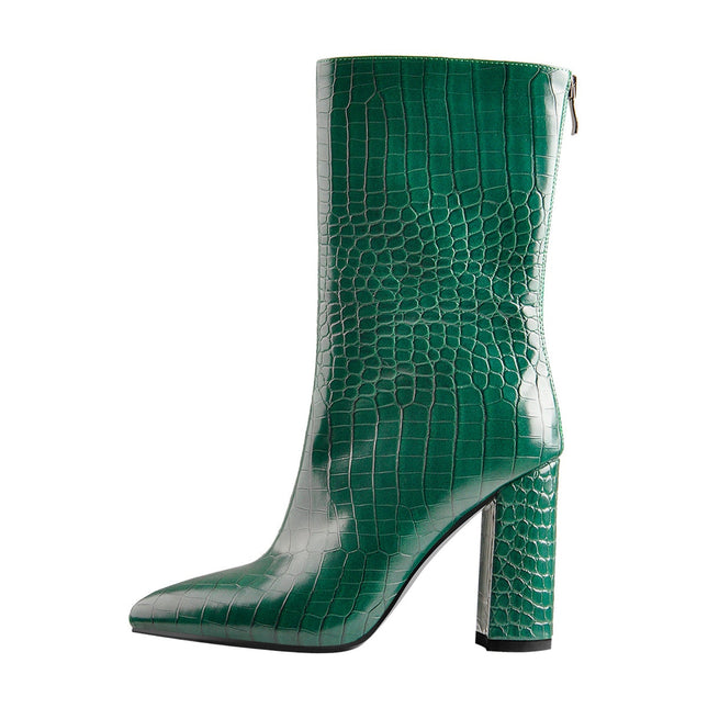 Faux Animal Leather Boots-4