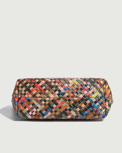 Flamboyant Woven Leather Tote Bag-4