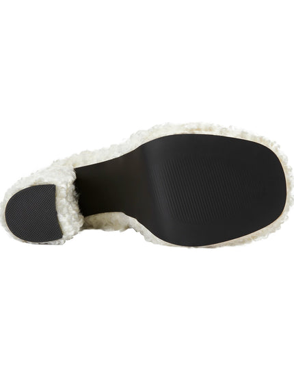 Fluffy White Winter Ankle Boots-4