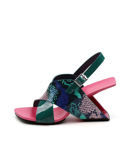 Frivolous Criss Cross Ankle Square Toe Ankle Strap Sandals-6