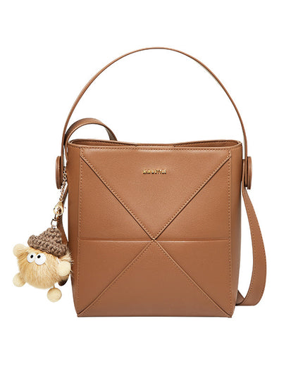 Fur-Charm Casual Crossbody Bucket Bag-0