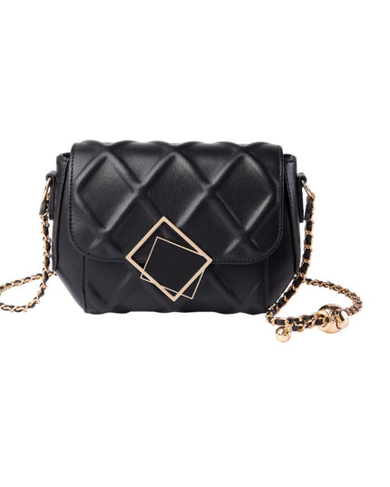 Geometric Lock Quilted Shoulder Bag-0