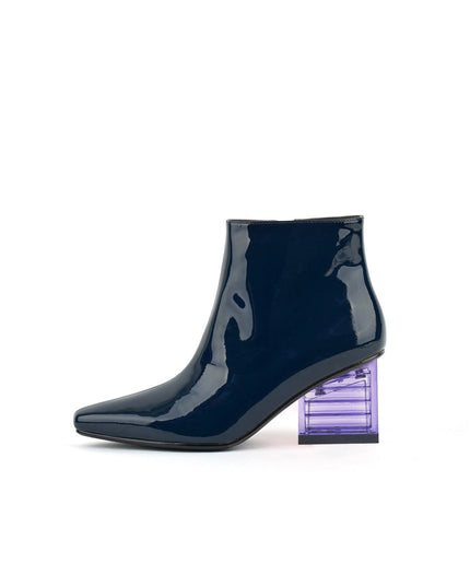 Glass Neon Heel Shiny Leather Boots-0