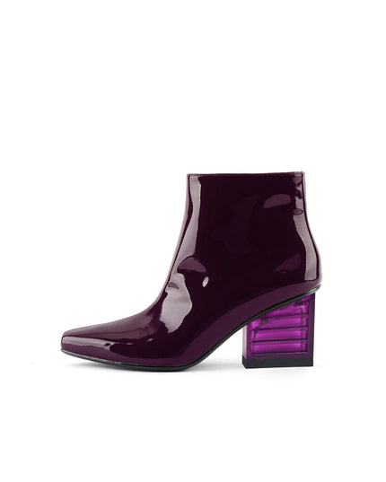 Glass Neon Heel Shiny Leather Boots-5