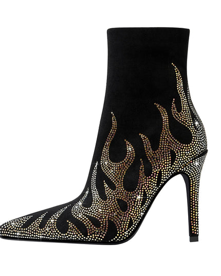 Golden Fire Black Ankle Boots-0