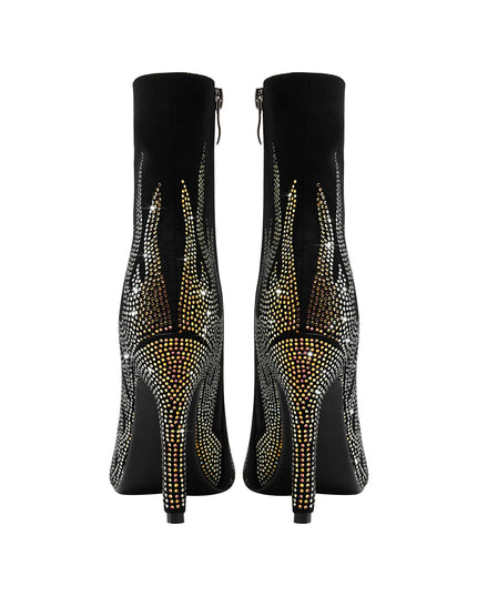 Golden Fire Black Ankle Boots-4