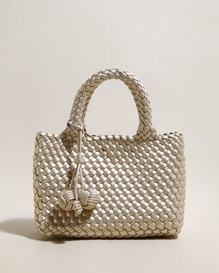 Happy Mini Woven Leather Top Handle Bag-0