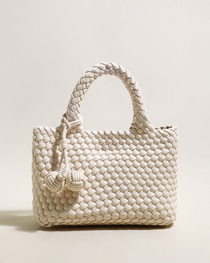 Happy Mini Woven Leather Top Handle Bag-3