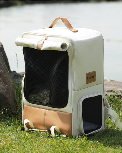 Hazelnut Breathable Mocha Pet Carrier Backpack-2