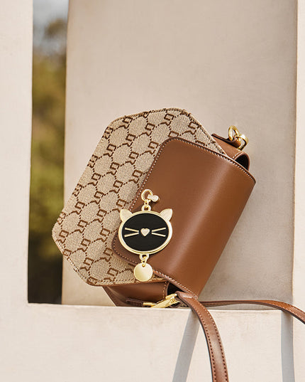 Hexagon Monogram KittyCat Shoulder Bag-3