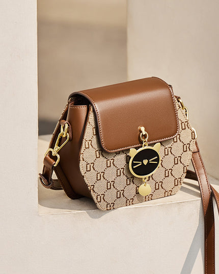Hexagon Monogram KittyCat Shoulder Bag-4