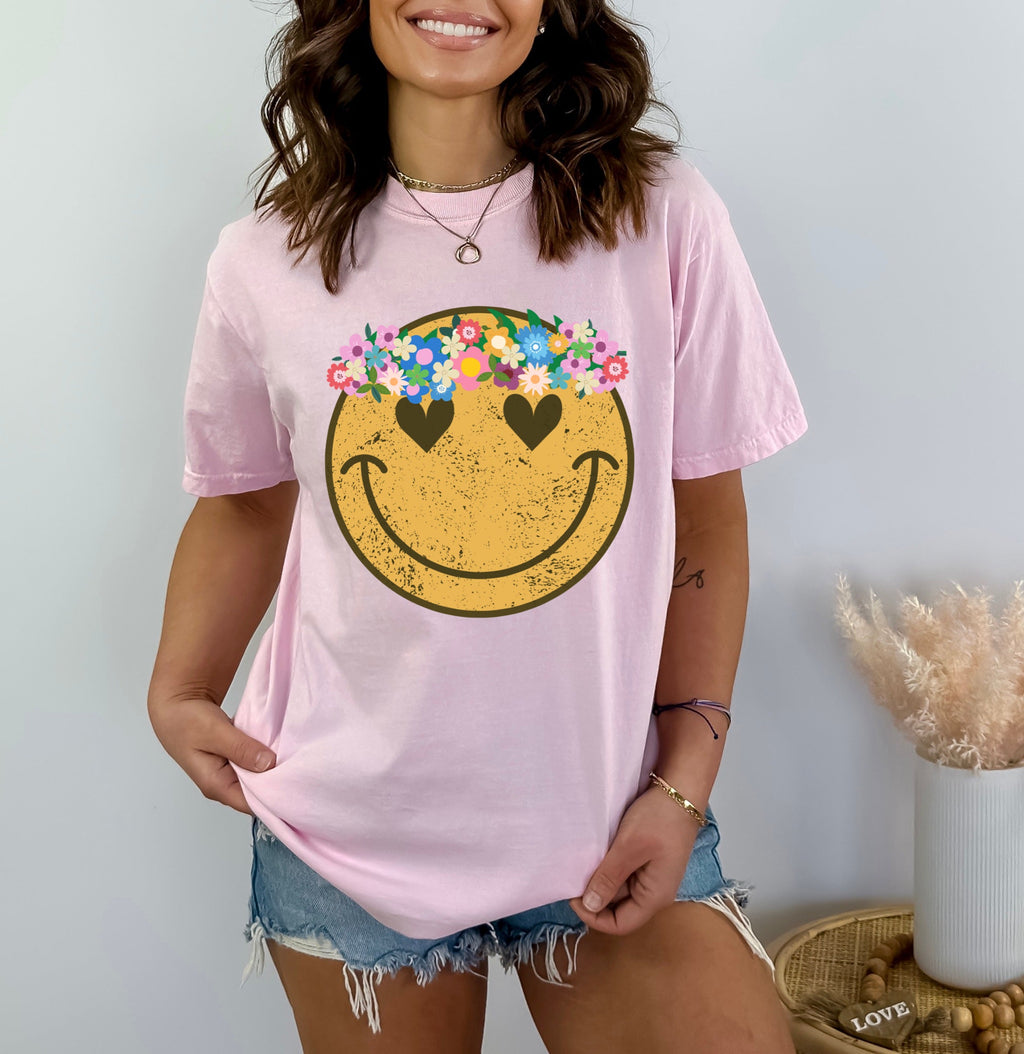 Boho Smiley Face  - Comfort Tee-1