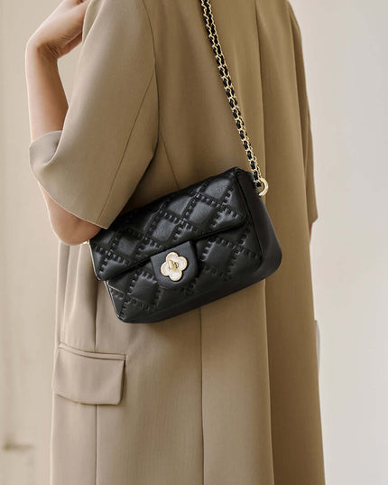 Karina Black Quilted Shoulder Bag-4