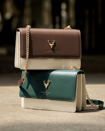 Kylie Double Chained Leather Shoulder Bag-1