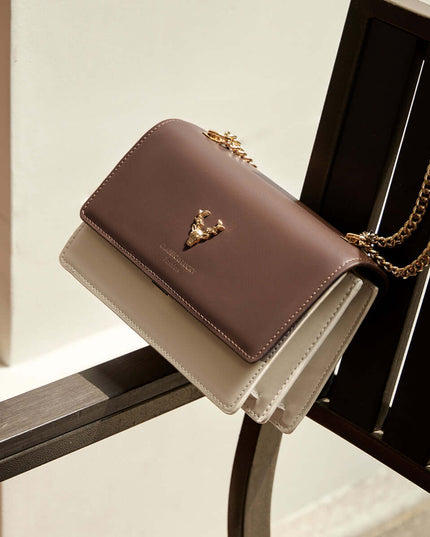 Kylie Double Chained Leather Shoulder Bag-3
