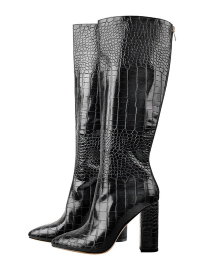London Girl Faux Leather Everyday Knee High Boots-0