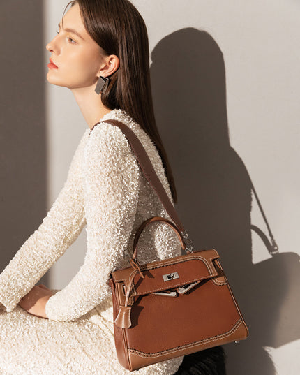 Los Altos Top Handle Leather Bag-4