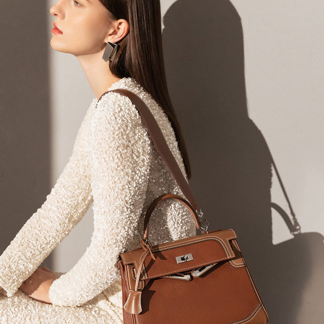 Los Altos Top Handle Leather Bag-4