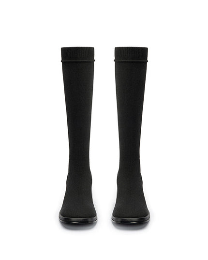 Mademoiselle Round Toe Knee High Sock Boots-2
