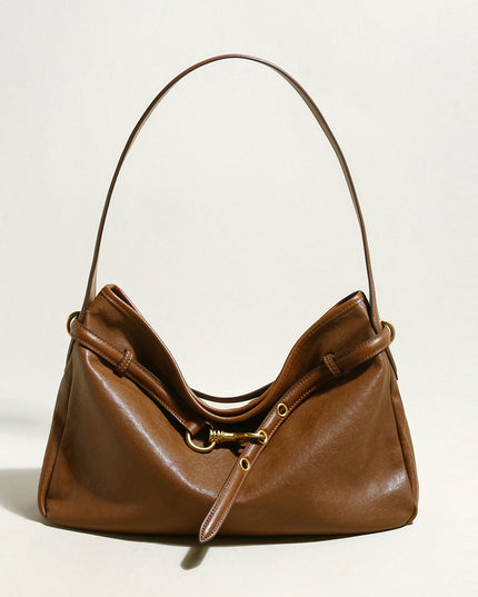 Mediun Slouchy Leather Shoulder Bag-5