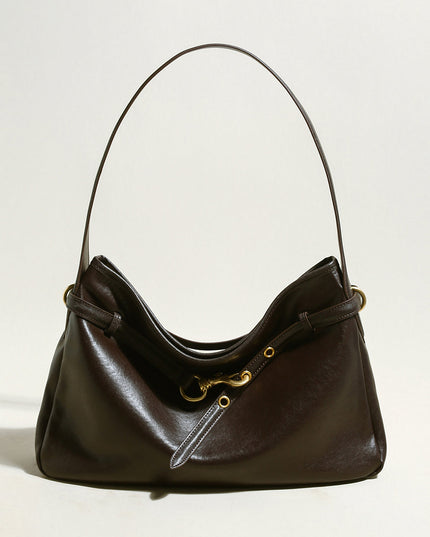 Mediun Slouchy Leather Shoulder Bag-6