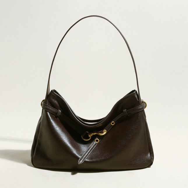 Mediun Slouchy Leather Shoulder Bag-6
