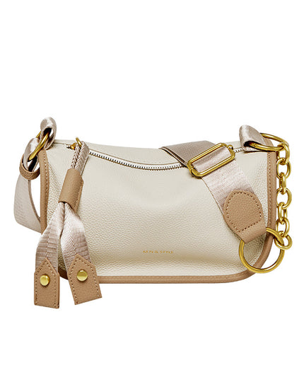 Medium White Saddle Bag-0