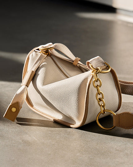 Medium White Saddle Bag-1