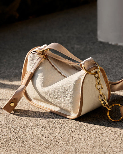 Medium White Saddle Bag-2