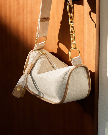 Medium White Saddle Bag-3