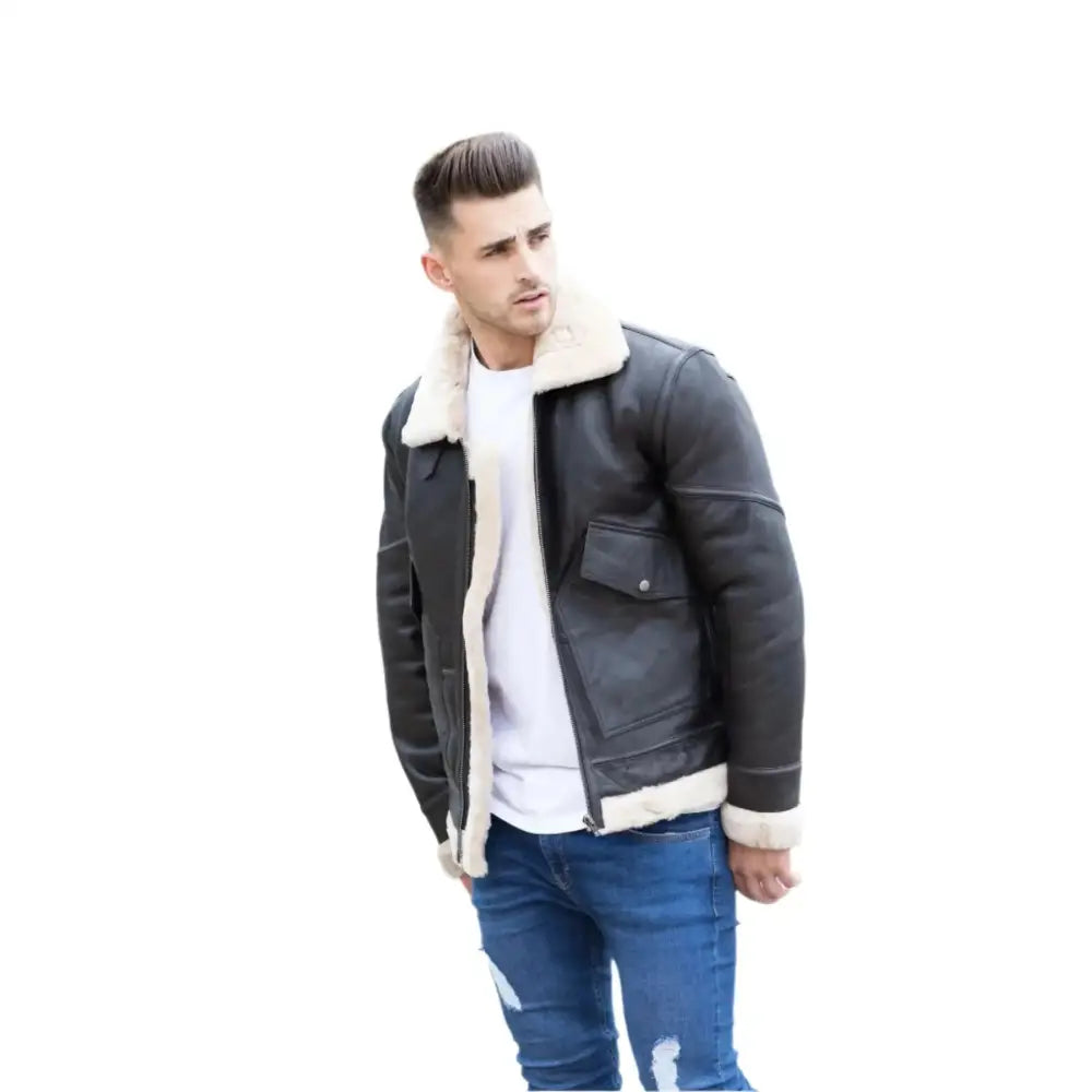Men’s Airforce Shearling Leather Jacket-1